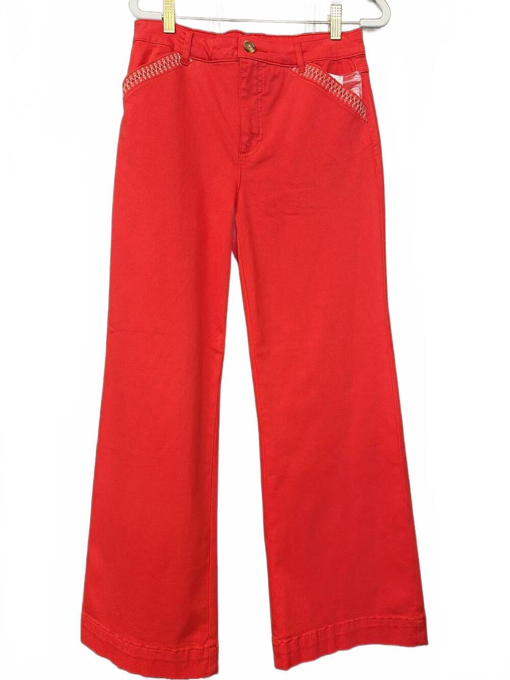 NEW TRIBAL women's fly front ankle pants in red